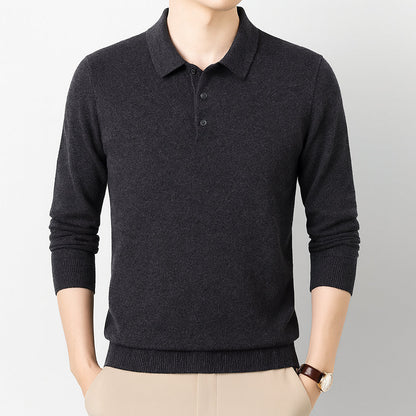 Oxford Knit Polo Sweater – Timeless Warmth and Refined Comfort